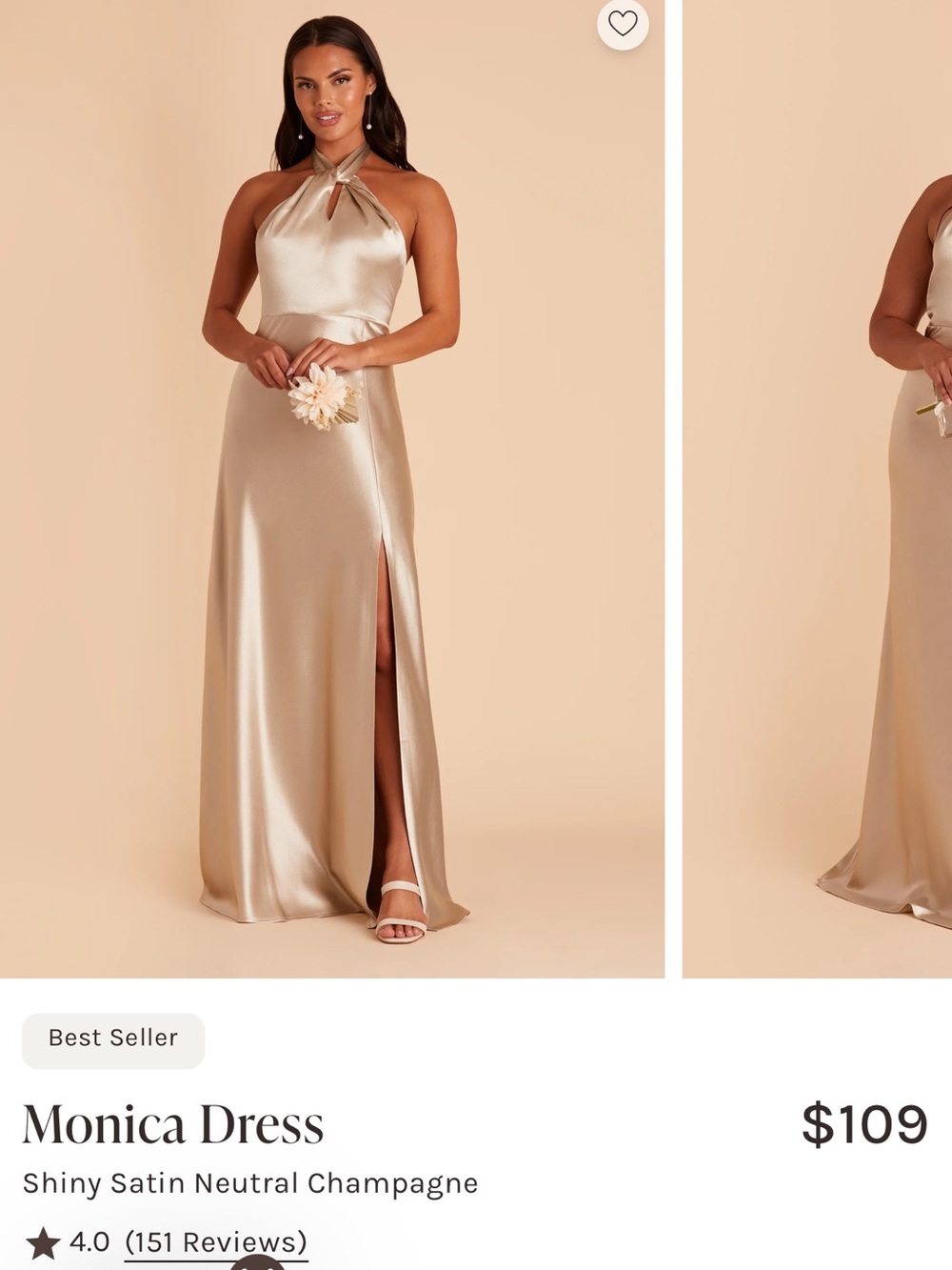 Birdy Grey Monica Satin Halter Maxi Dress in Neutral Champagne
